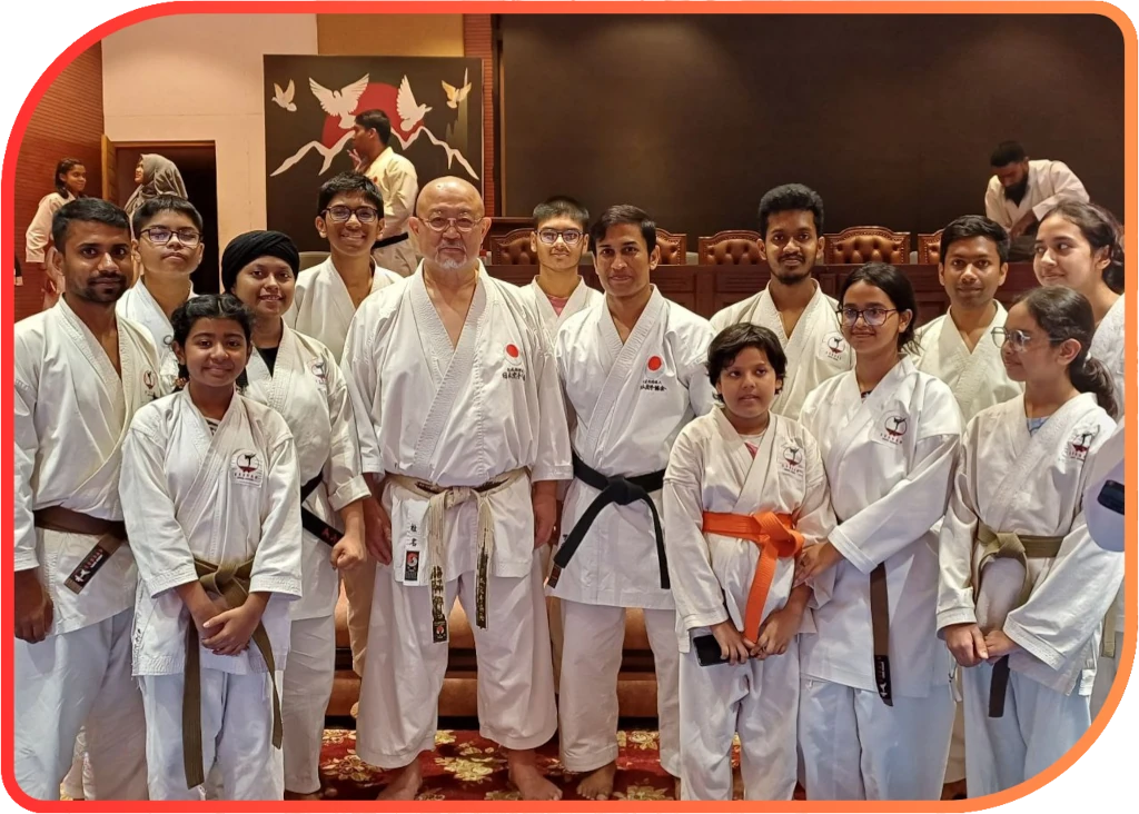 Zakir Sensei with Shihan Katsutoshi Shiina in JKA Dhaka Training Camp 2024